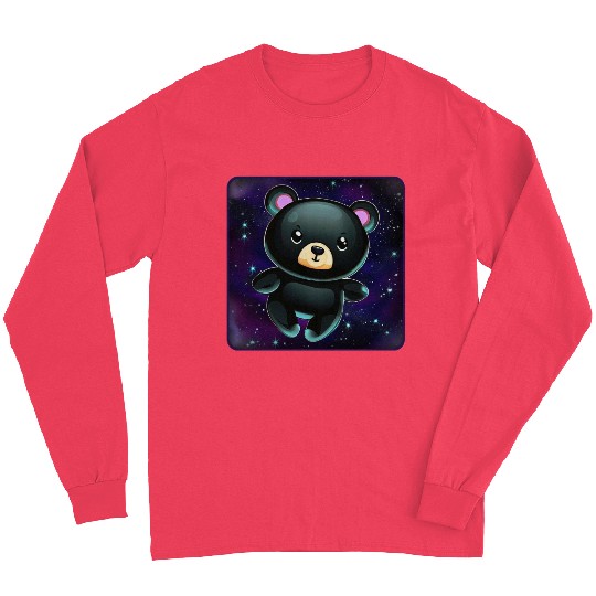 Black Bear In Space Long Sleeves