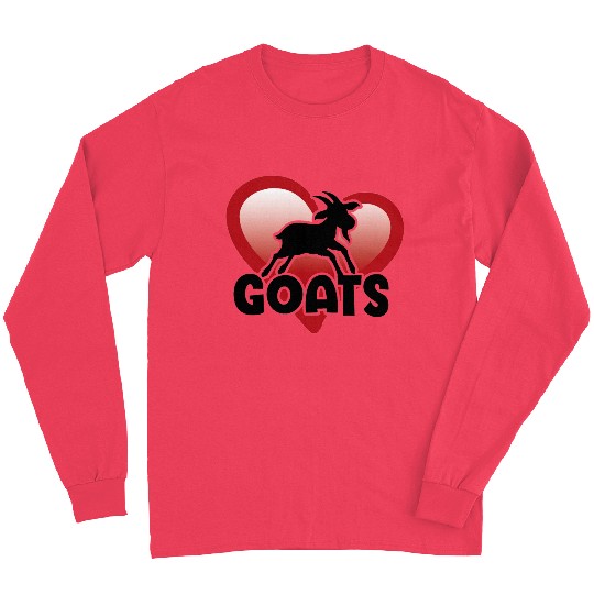 Love Goats Heart Design for goat lovers men women Long Sleeves