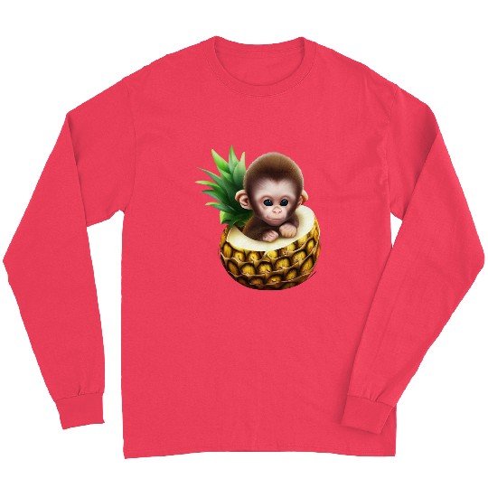 Little monkey in a pineapple Long Sleeves