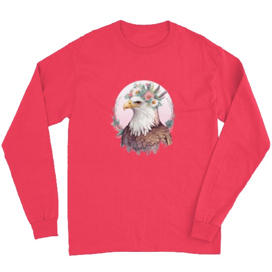 Birds Of Prey Bald Eagle Flower Crown Floral Birdi Long Sleeves