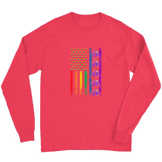 American Sports Rainbow Flag LGBT Pride Month Long Sleeves
