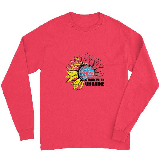 Sunflower Ukrainian Flag I Stand With Ukraine Ukra Long Sleeves