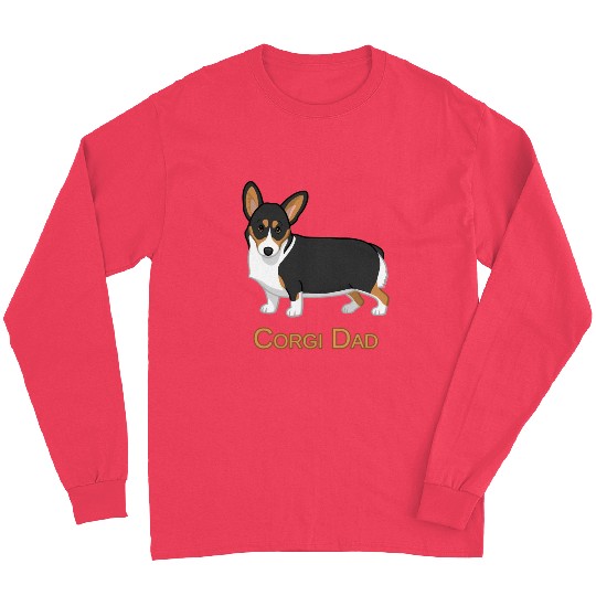 Black Tricolor Pembroke Corgi Dad Dog Long Sleeves