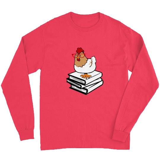 Chicken Book Nerd Love Reading Farm Long Sleeves