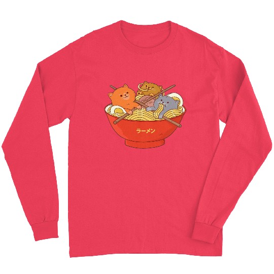 Kawaii Anime Cat Japanese Ramen Noodle Long Sleeves