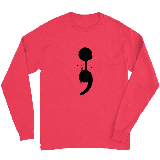 Semicolon Tree Suicide Depression Prevention Long Sleeves