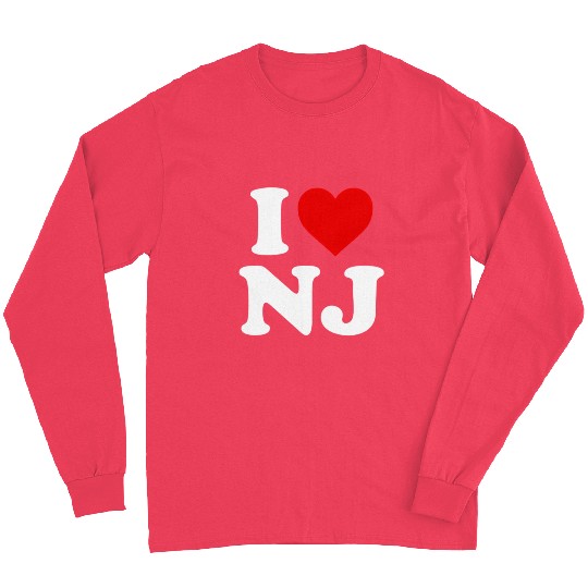 I Love Nj Heart New Jersey Long Sleeves