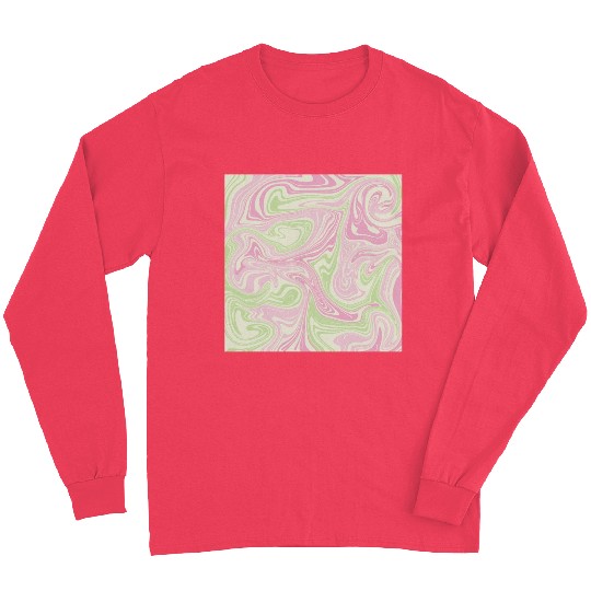 Psychedelic Swirl Green Pink Pattern Long Sleeves