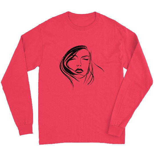 Elegant Ink Woman: Emotive & Candid Long Sleeves