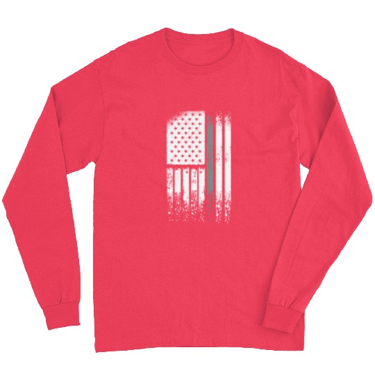 Correctional Officer - Us Flag Thin Silver Line Long Sleeves