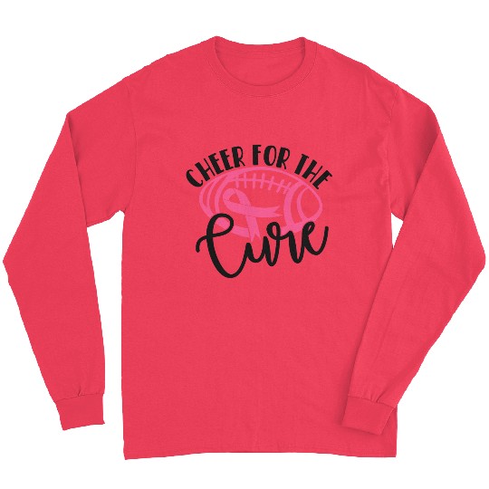 Cheer For The Cure Pink Breast Cancer Awareness Long Sleeves