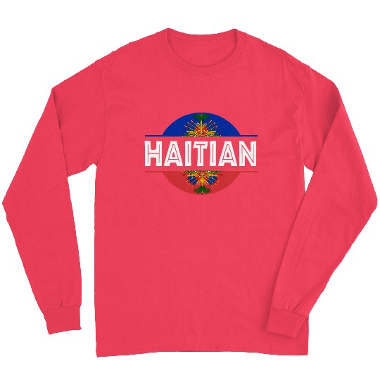 Haitian Flag Haiti Coat Of Arm Ayiti Day Pride Long Sleeves