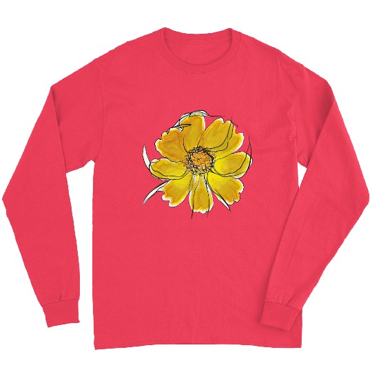 Radiant Yellow Blossom Flower Long Sleeves