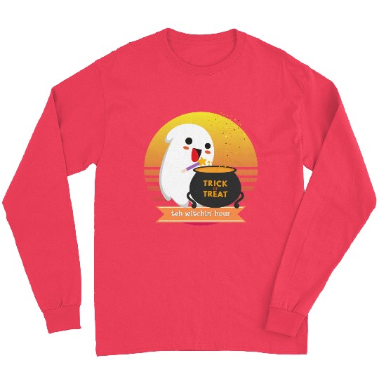 Halloween Cute Ghost Witching Hour Trick Or Treat Long Sleeves