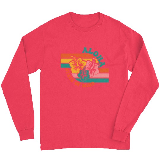 Aloha Hawaiian Islands Hawaii Surf Hibiscus Long Sleeves