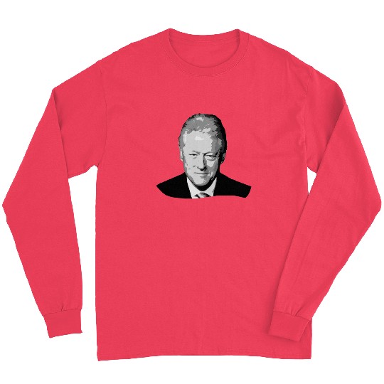 Bill Clinton Grayscale Pop Art Long Sleeves