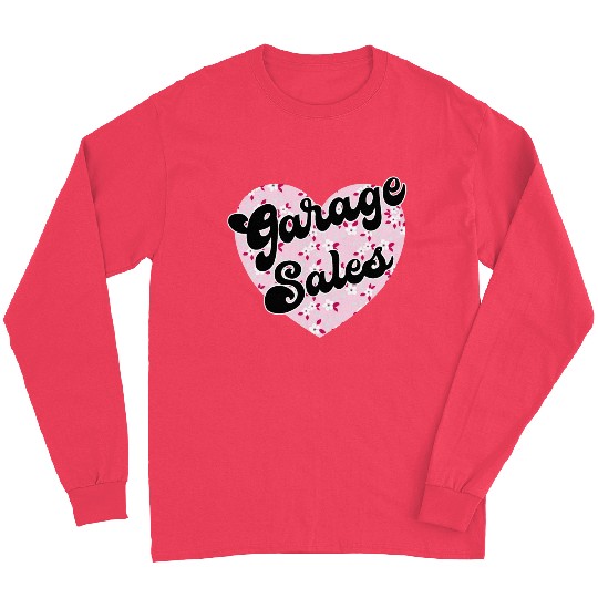 Garage Sales pink floral heart Long Sleeves