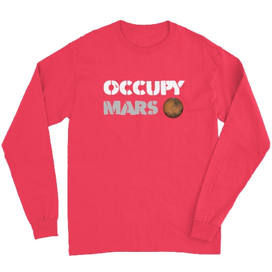 Occupy Mars Replica Science Space Nerd Genius Long Sleeves