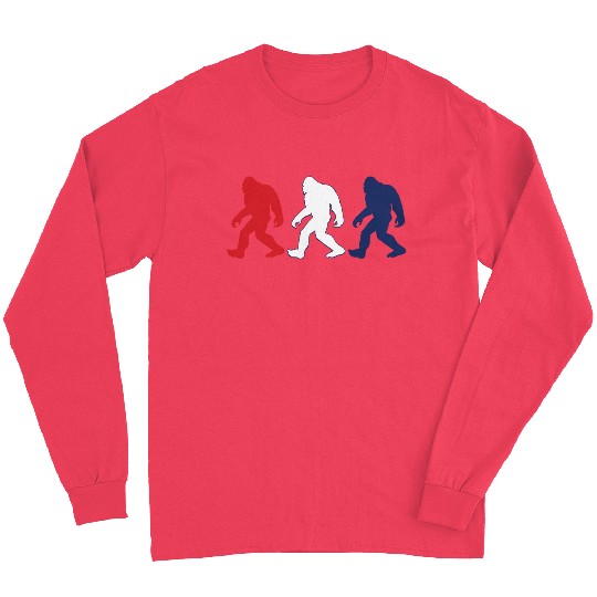 Mysterious Bigfoot Sasquatch Silhouette Design Long Sleeves
