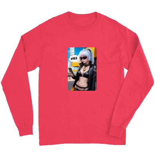 Cyberpunk Waifu Influencer Design 2 Long Sleeves
