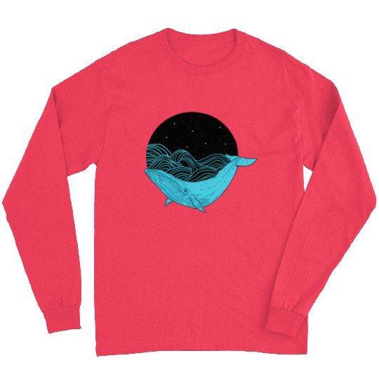 Humpback Whale Midnight Space Whale Long Sleeves
