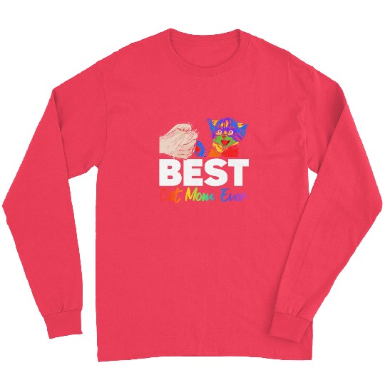 Best Cat Dad Ever Colorful Rainbow Mother's Day Long Sleeves