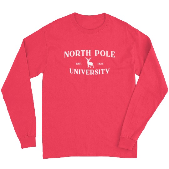 North Pole University - Reindeer - Merry Christmas Long Sleeves