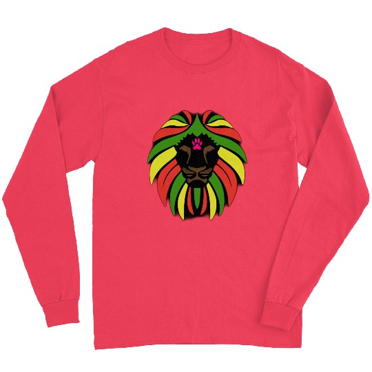lion of the african forest with forest colors Long Sleeves