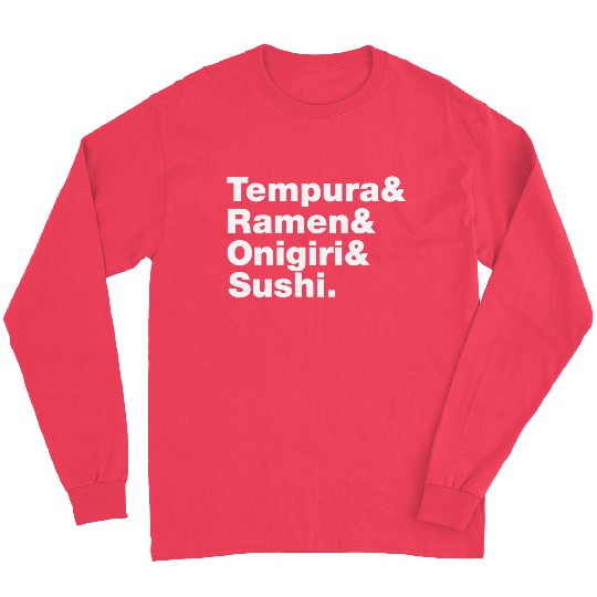 Japanese Foods Tempura Ramen Onigiri Sushi 70s Long Sleeves