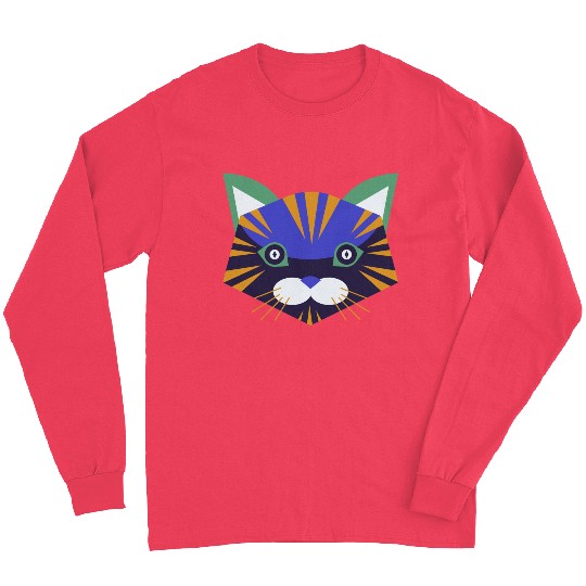 Colorful Cat Face Long Sleeves