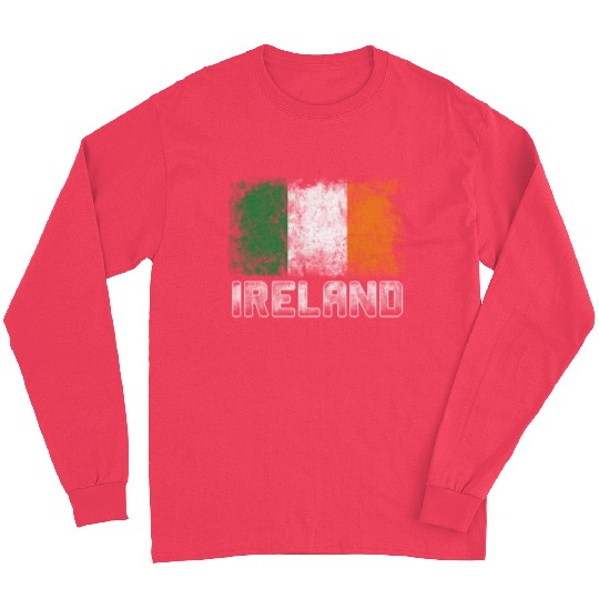 St Patrick's Day Patriotic Distressed Irish Flag Long Sleeves