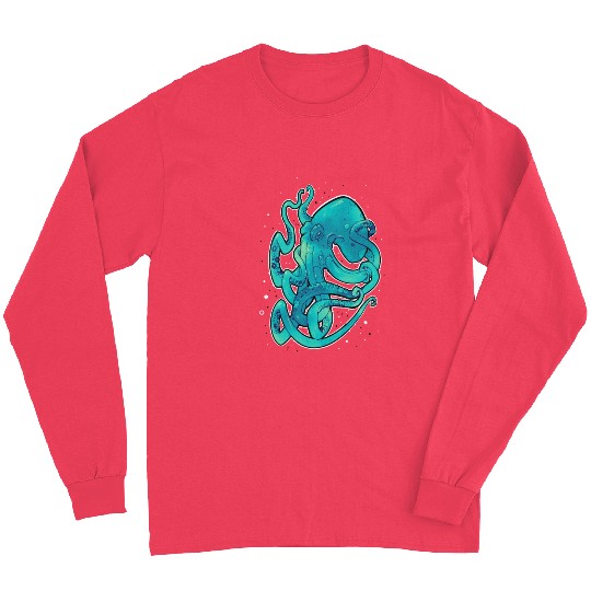 Blue Green Octopus Long Sleeves