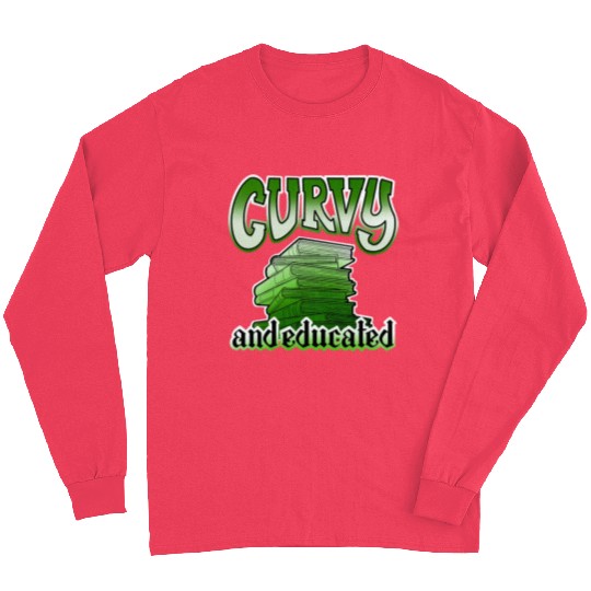 Curvy And Educated Stack Of Green Books Long Sleeves