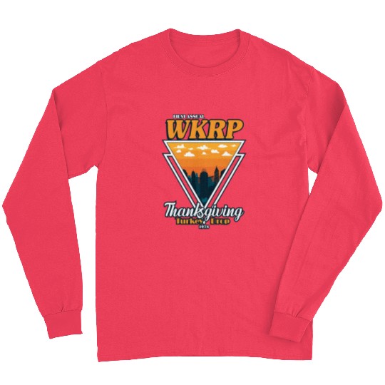 WKRP Thanksgiving Turkey Drop Vintage Triangle Long Sleeves