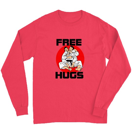 Free hug with text 'Free' Hugs Long Sleeves