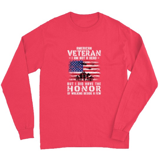 US Army Veteran American Veteran Flag Long Sleeves