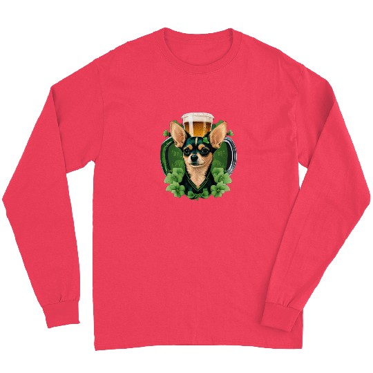 Chihuahua | St. Saint Patricks Day Beer Shamrock Long Sleeves