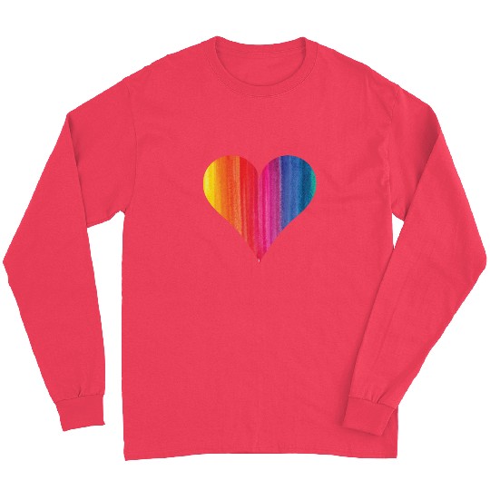 Rainbow Heart Lgbtq Gay Gay Long Sleeves