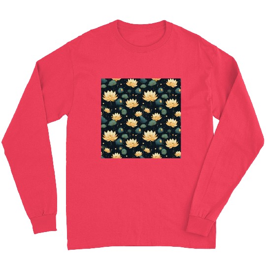 Serenity Blooms: Timeless Lotus Pattern Long Sleeves