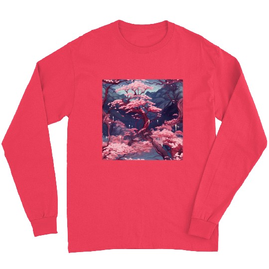 Anime Euphoria: Fantasy Cherry Blossom Dreamscape Long Sleeves