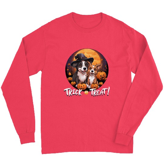 Halloween Cute Dogs Trick or Treat Dog Lovers Long Sleeves