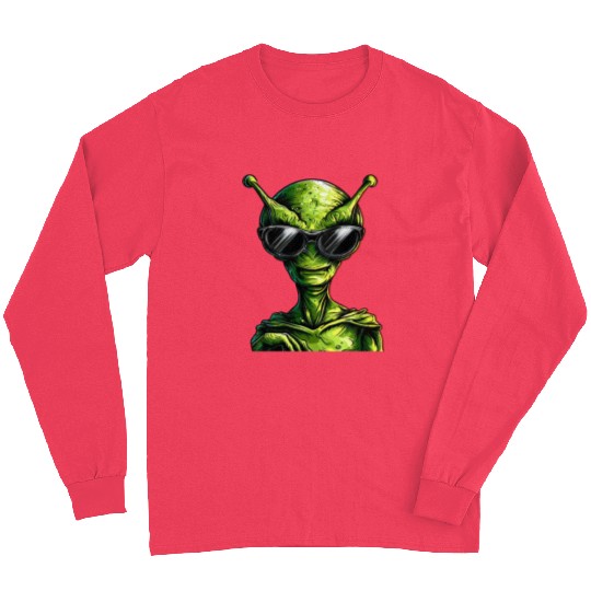 Cool Green Alien - Extraterrestrial with Long Sleeves