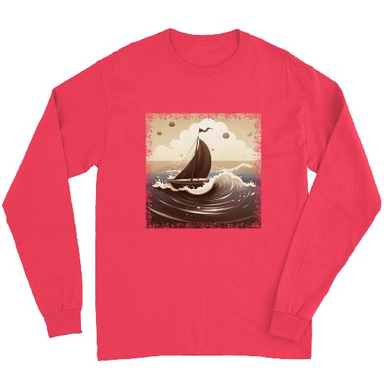 Chocolate Brown Dinghy on Rough Seas Long Sleeves