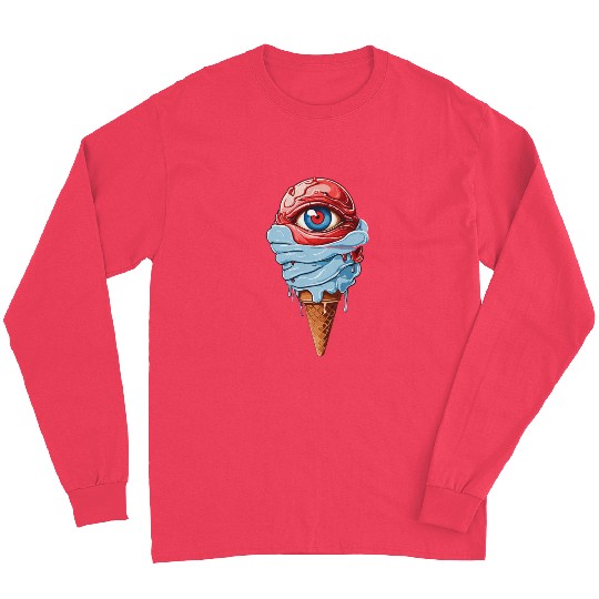 an ice cream with a red eye Long Sleeves Design