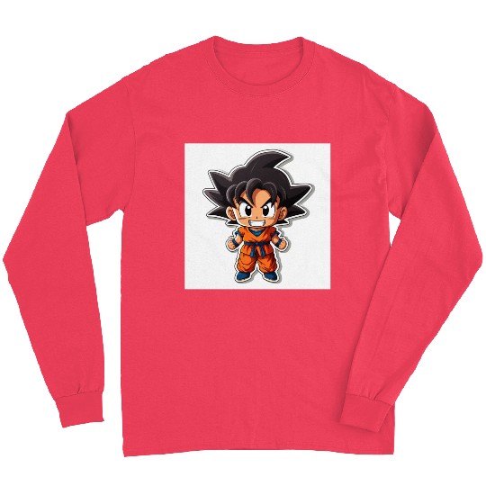 Goku Sticker Happy Bold Colors art toy style Long Sleeves