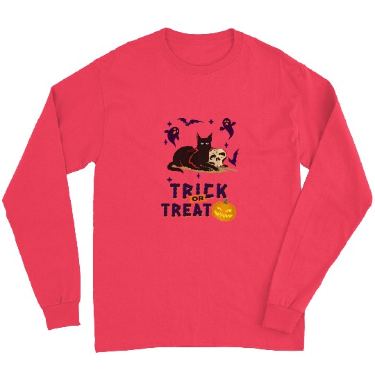 Trick or Treat Cats and Pumpkins Long Sleeves
