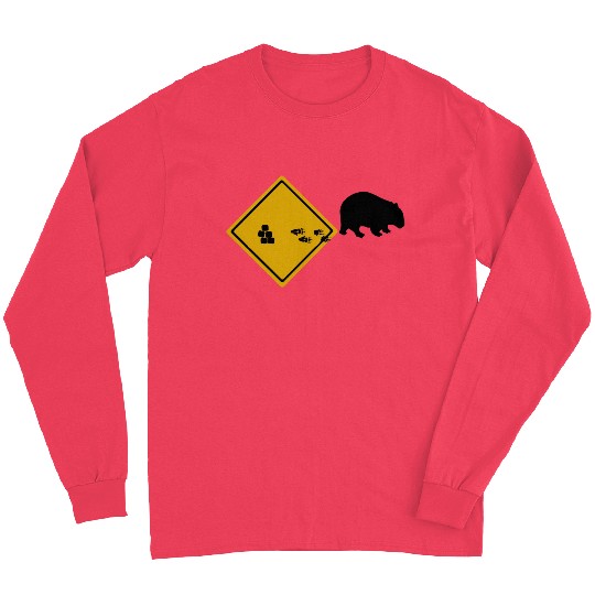 Wombat Poop Cubes Road Sign Long Sleeves