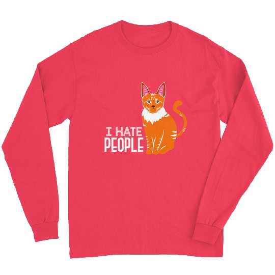 I Hate People Cat Lover Kitten Cats Funny Long Sleeves