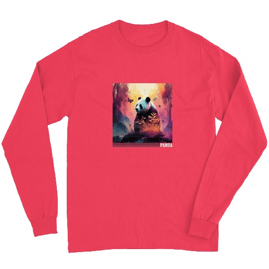 Panda Bear Ailuropoda Melanoleuca Friend Lover Long Sleeves