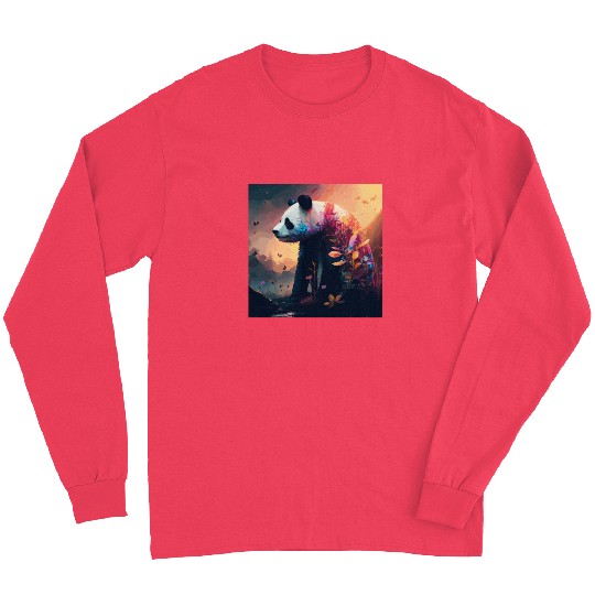 Panda Bear Ailuropoda Melanoleuca Friend Lover Long Sleeves